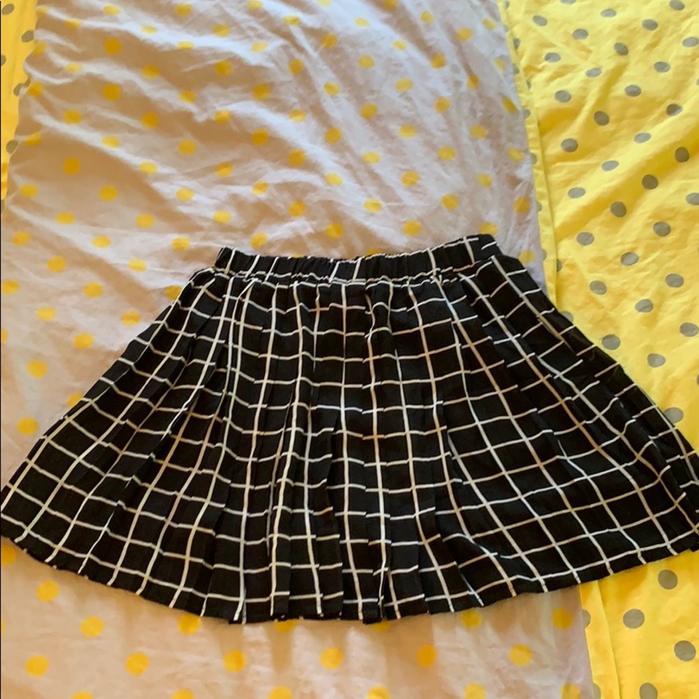 black skirt with white grid. super cute